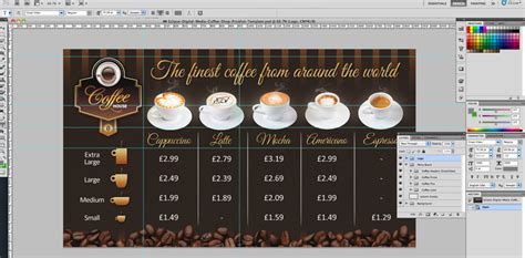 Coffee Shop Version 2 Menu Board PSD Template | Eclipse Digital Media