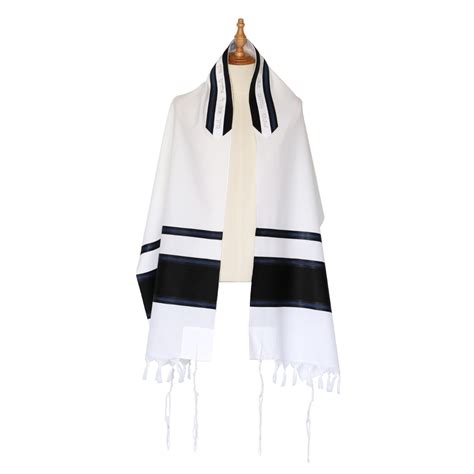 Eretz Judaica Wool Bat Yam Tallit Prayer Shawl Set Black And Blue