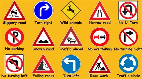 40 Important Road Signs That You Need To Know When Driving Traffic Signs English Vocabulary