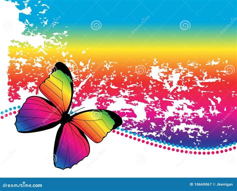 Rainbow Butterfly Background Stock Vector Illustration Of Arcs Dots