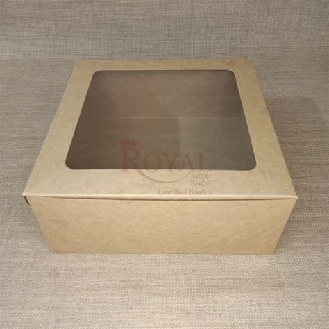 2000 Gram Window Cake Boxes 12x12x5 Brown Color Kraft At Rs 30 Piece