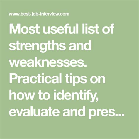 Most Useful List Of Strengths And Weaknesses Practical Tips On How To