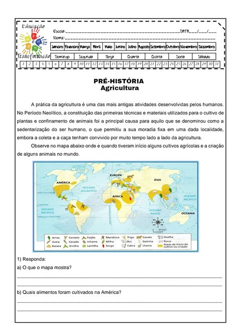 Atividade Sobre Agricultura 4 Ano FDPLEARN