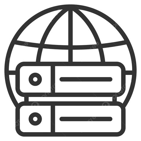 server icon design outline style interface computing device vector