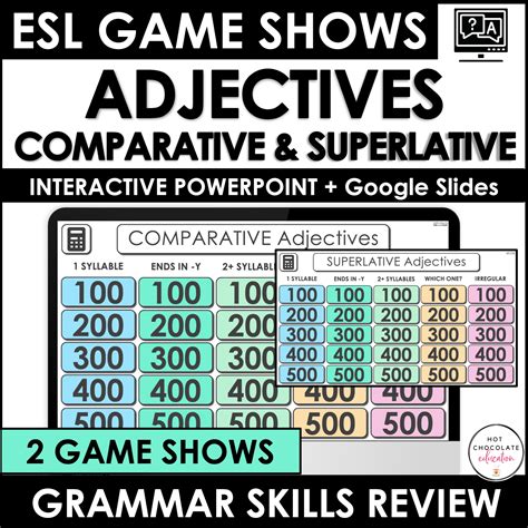 Comparative And Superlative Adjectives Jeopardy Style Interactive