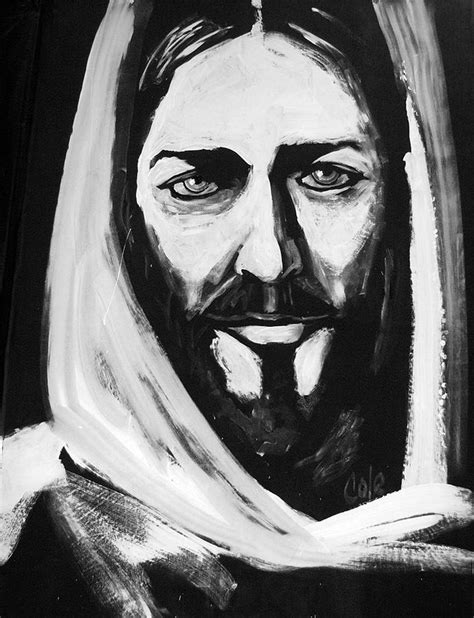 Black And White Jesus Painting at PaintingValley.com | Explore ...