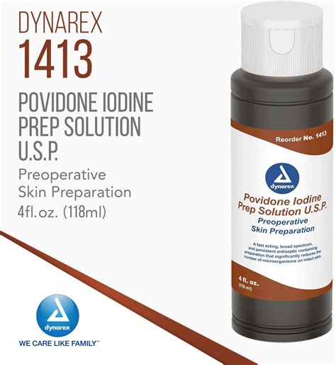 Dynarex Povidone Iodine Prep Solution Antiseptic For Skin Mucosa