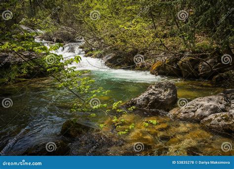 River With Waterfalls On Mount Olympus, Northern Greece Stock ...