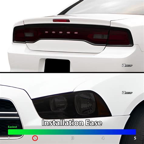 Fits Dodge Charger 11 14 Tail Head Light Precut Smoked Ppf Tint Headlight Film Ebay