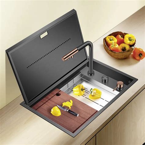 ASRAS 304 Stainless Steel Nano Gray Hidden Kitchen Sink Panel Thickness