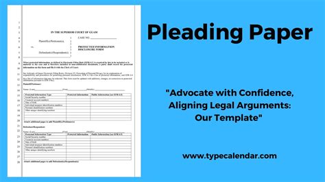 Free Printable Pleading Paper Templates Word PDF Legal