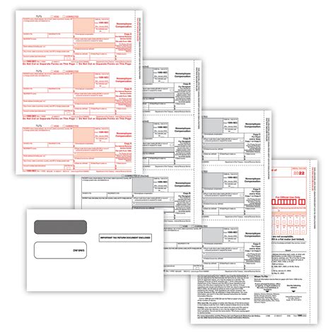 1099 Nec 3 Up 4 Part Set With Self Seal Envelopes Formstax