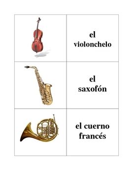 Spanish Musical Instruments Memory Game Can Be Flashcards Tpt