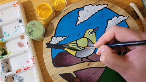 NEW! Brightly coloured birdies on pallet wood – The Happy Struggling Artist