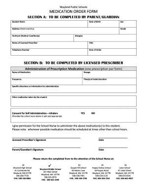 Medication Order Form Fill And Sign Printable Template Online