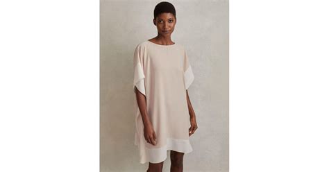 Reiss Alani Tunic Colourblock Nude In Natural Lyst UK