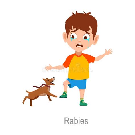 Rabies Child Disease, Boy Attacked with Sick Dog Stock Vector - Illustration of vector, disease ...