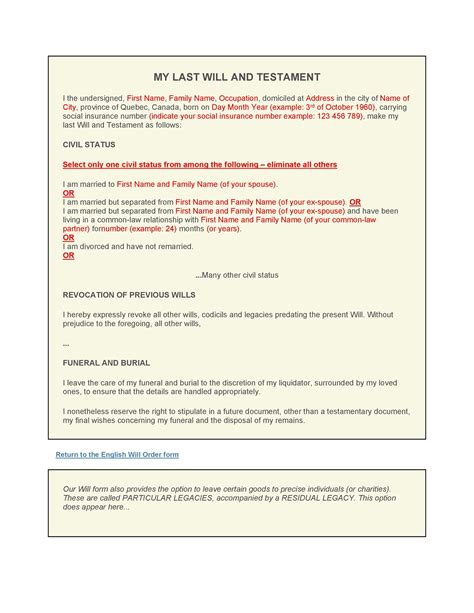 39 Last Will and Testament Forms & Templates - Template Lab