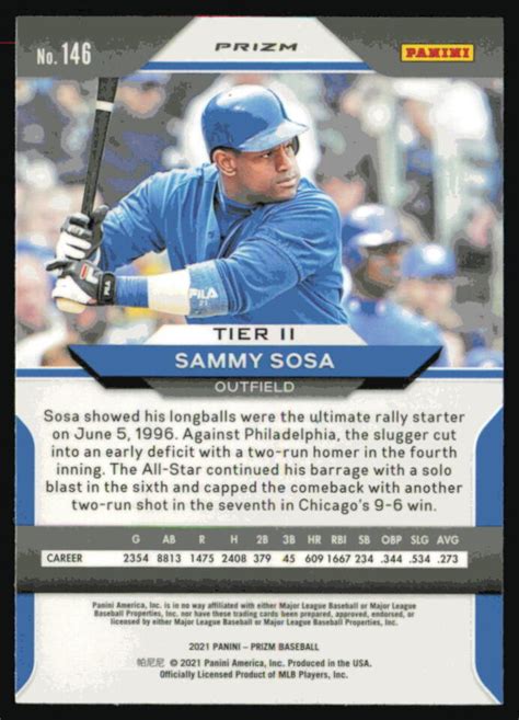 Panini Prizm Purple Prizm Sammy Sosa Chicago Cubs Ebay