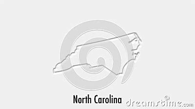 Abstract Line Animation North Carolina State Of Usa On Hexagon Style