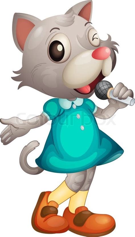 Singing Cat Stock Vector Colourbox