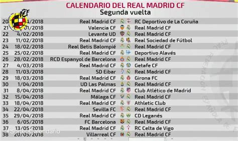 Conoce El Calendario Completo De Liga Del Real Madrid Eurosport