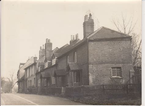 Black and White Photograph of cottages in Windsor End (demolished 1956