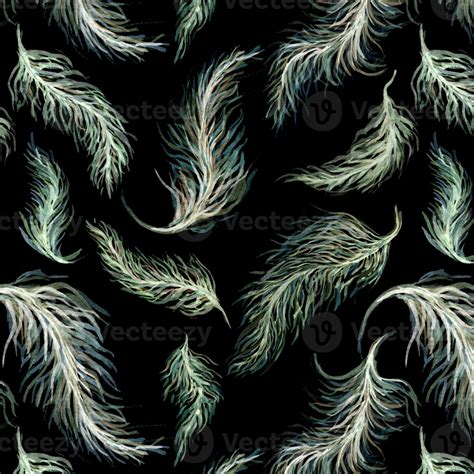 Watercolor Feathers Seamless Pattern Stock Photo At Vecteezy