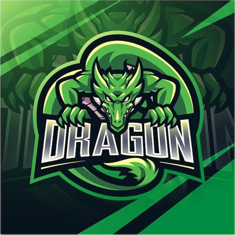 Design De Logotipo Mascote Drag O Esport Vetor Premium