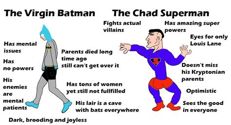 Virgin Batman vs Chad Superman : r/virginvschad