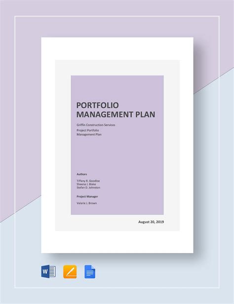 Portfolio Management Plan Template - Download in Word, Google Docs ...