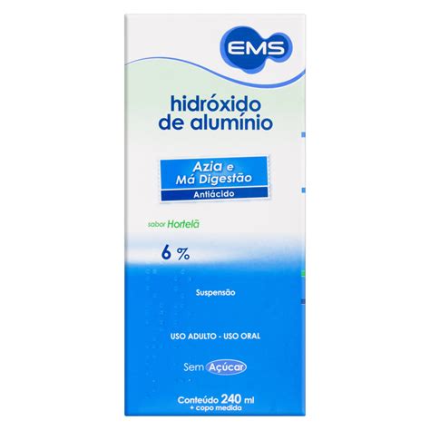 HIDRÓXIDO DE ALUMÍNIO HORTELÃ EMS CAIXA 240ML COPO MEDIDA GTIN EAN