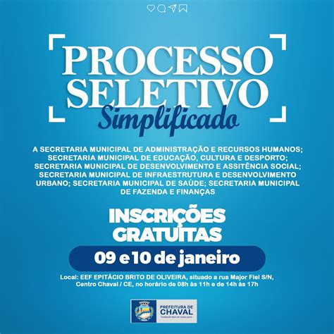 Edital Processo Seletivo Simplificado N Prefeitura Municipal