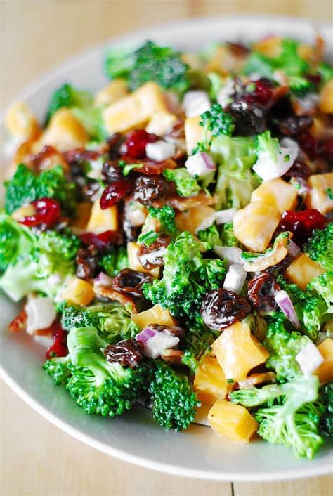 Broccoli Salad With Bacon Raisins And Cheddar Cheese Julias Album