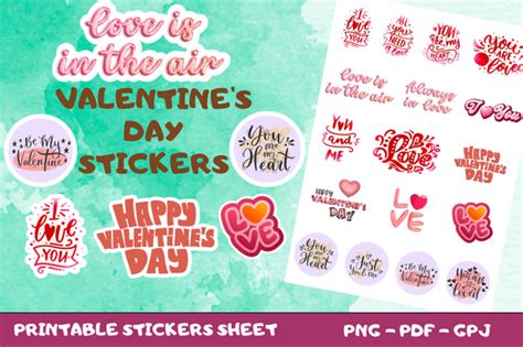 3 Valentines Day Printable Stickers Designs And Graphics