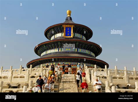 Beijing Temple Of Heaven With Visitors Beijing China Stock Photo Alamy