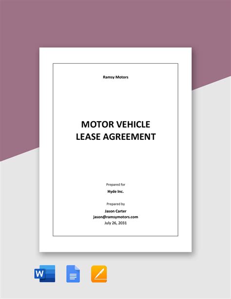 Free Vehicle Lease Agreement Templates And Examples Edit Online And Download