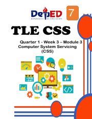 TLE TE 7 Q2 W3 Mod3 ICT CSS Pdf 7 TLE CSS Quarter 1 Week 3 Module