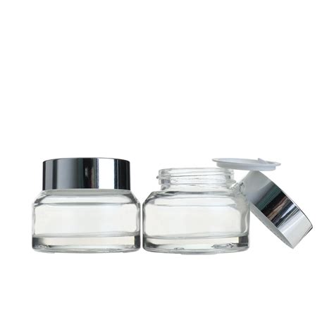 Clear Slant Shoulder Glass Jar Rt Packaging