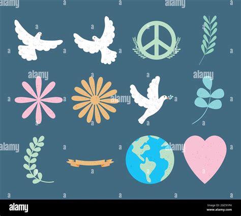 peace and earth symbols set Stock Vector Image & Art - Alamy