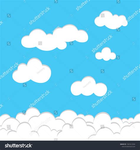 Set Cartoon Clouds Blue Sky Clouds Stock Vector (Royalty Free ...