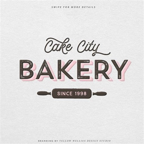 Bakery Rolling Pin Rustic Premade Logo Design Bake Shop Logo Etsy