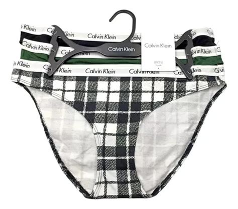 Set Calzon Bikini Algod N Calvin Klein Cuadros Original Env O Gratis