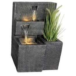 Arnusa Springbrunnen Grada Bepflanzbar Mit LED Beleuchtung Wasserfall