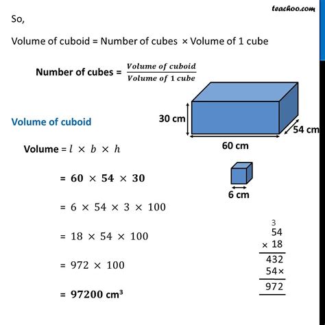 Ex 9 3 4 A Cuboid Is Of Dimensions 60 Cm X 54 Cm X 30 Cm How Many