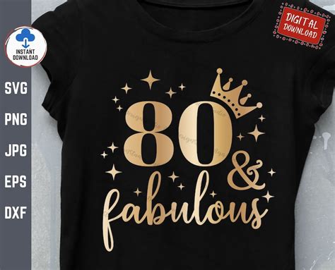 80 And Fabulous Svg 80th Birthday Svg Eightieth Birthday Etsy