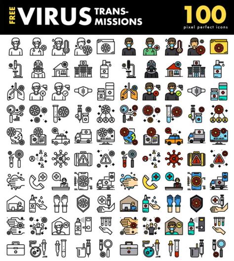 Covid Virus Transmissions Icons Xd File