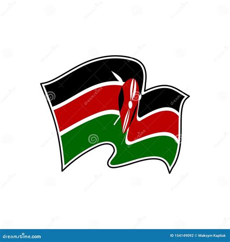 Drapeau De Vecteur Du Kenya Symbole National Du Kenya Illustration De