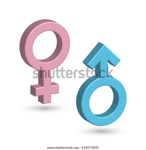 3d Male Female Symbols Blue Pink Stock Vector Royalty Free 634075841 Shutterstock