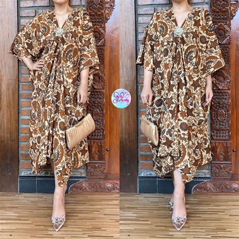 Jual KAFTAN BATIK PARIS WAYANG BOLA SOGAN JAWA CLASSIC BAJU KONDANGAN